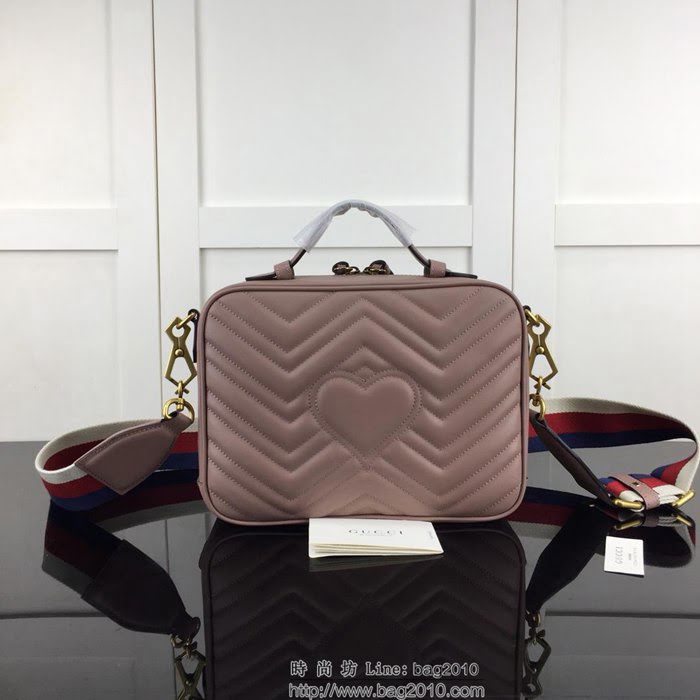 GUCCI古馳 新款 專櫃品質 原單 498100全皮 裸粉 手提 單肩 斜挎包HY1364